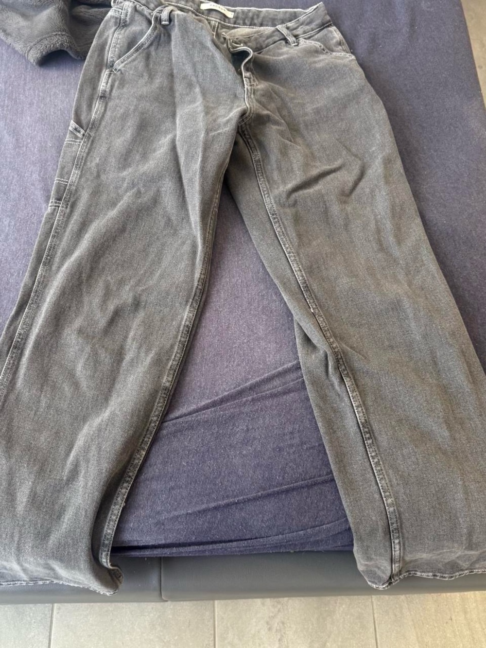 PacSun Relaxed Straight Jeans in Faded Black/grey